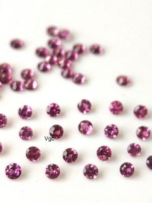 Natural Rhodolite Garnet 1 mm Round Cut Faceted AAA Quality – Pink Garnet Faceted Round 1mm