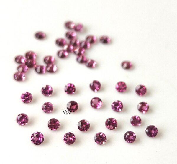 Natural Rhodolite Garnet 1.75 mm Round Cut Faceted AAA Quality – Pink Garnet Faceted Round 1.75mm