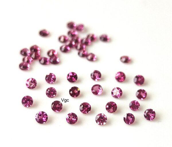 Natural Rhodolite Garnet 1.75 mm Round Cut Faceted AAA Quality – Pink Garnet Faceted Round 1.75mm