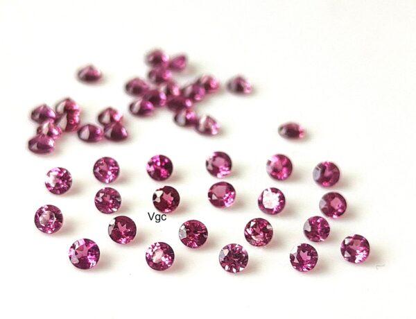 Natural Rhodolite Garnet 1.75 mm Round Cut Faceted AAA Quality – Pink Garnet Faceted Round 1.75mm
