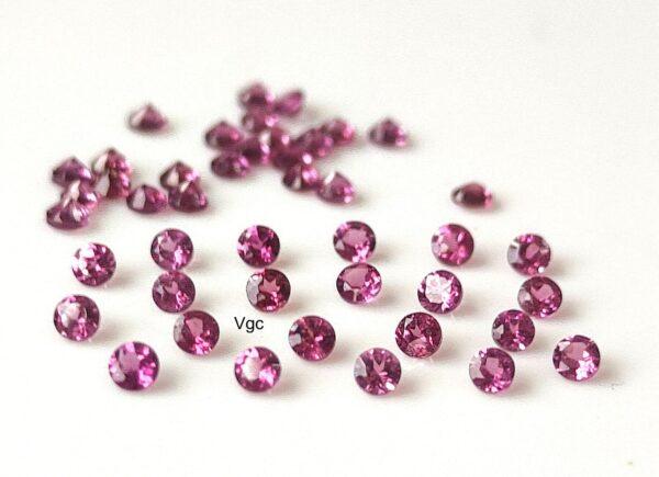 Natural Rhodolite Garnet 1.75 mm Round Cut Faceted AAA Quality – Pink Garnet Faceted Round 1.75mm