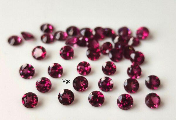Natural Rhodolite Garnet 3.5 mm Round Cut Faceted AAA Quality – Pink Garnet Faceted Round 3.5mm