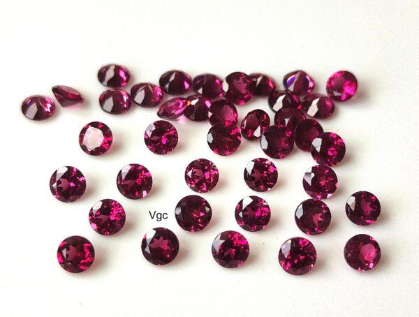 Natural Rhodolite Garnet 3.5 mm Round Cut Faceted AAA Quality – Pink Garnet Faceted Round 3.5mm