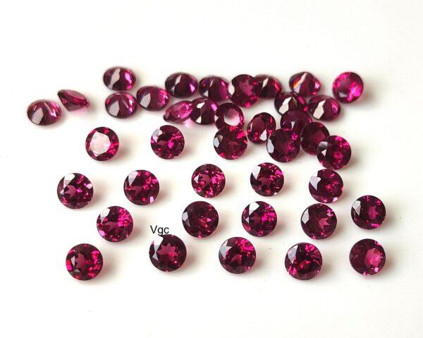 Natural Rhodolite Garnet 3.5 mm Round Cut Faceted AAA Quality – Pink Garnet Faceted Round 3.5mm