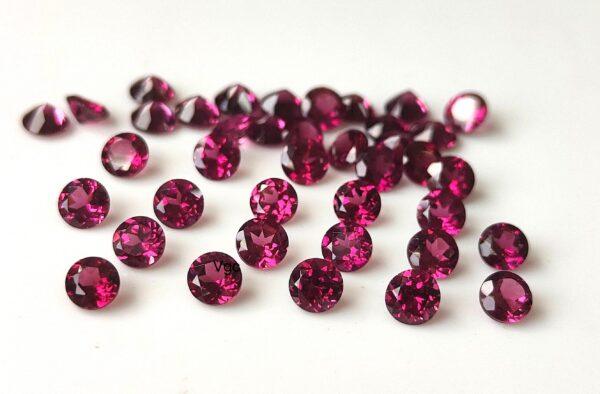 Natural Rhodolite Garnet 3.5 mm Round Cut Faceted AAA Quality – Pink Garnet Faceted Round 3.5mm