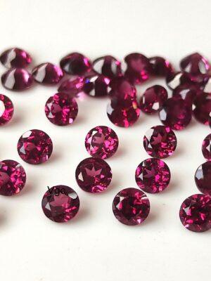 Natural Rhodolite Garnet 2 mm Round Cut Faceted AAA Quality – Pink Garnet Faceted Round 2mm