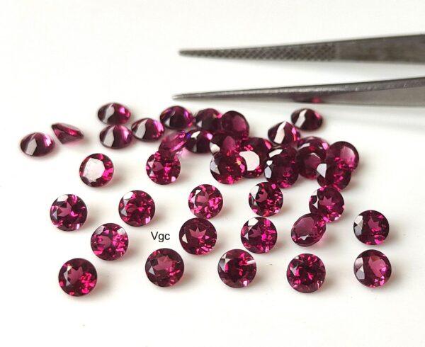 Natural Rhodolite Garnet 3.5 mm Round Cut Faceted AAA Quality – Pink Garnet Faceted Round 3.5mm