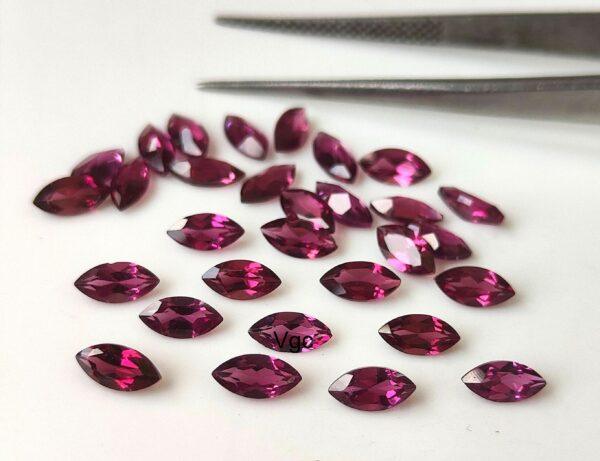 Natural Rhodolite Garnet 2×4 mm Marquise Cut Faceted AAA Quality – Pink Garnet Faceted Marquise 2x4mm