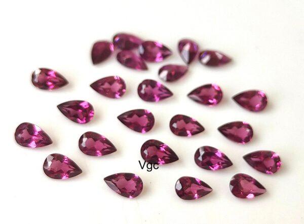Natural Rhodolite Garnet 4×6 mm Pear Cut Faceted AAA Quality – Pink Garnet Faceted Pear 4x6mm