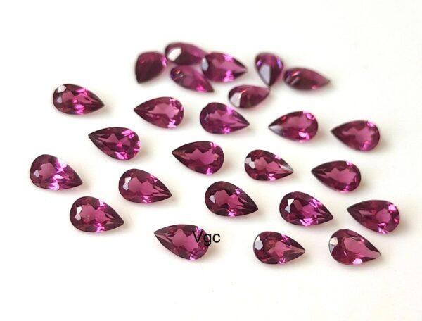 Natural Rhodolite Garnet 4×6 mm Pear Cut Faceted AAA Quality – Pink Garnet Faceted Pear 4x6mm