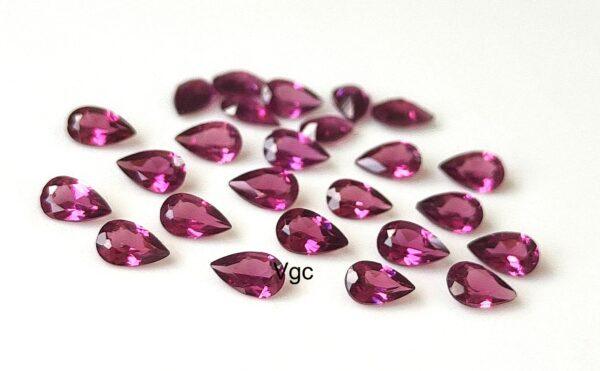 Natural Rhodolite Garnet 4×6 mm Pear Cut Faceted AAA Quality – Pink Garnet Faceted Pear 4x6mm