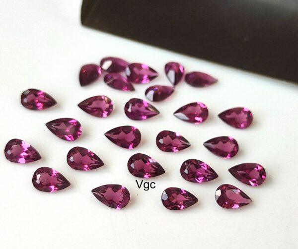 Natural Rhodolite Garnet 4×6 mm Pear Cut Faceted AAA Quality – Pink Garnet Faceted Pear 4x6mm