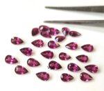 Natural Rhodolite Garnet 4×6 mm Pear Cut Faceted AAA Quality – Pink Garnet Faceted Pear 4x6mm