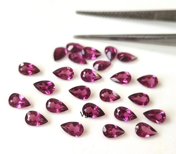Natural Rhodolite Garnet 4×6 mm Pear Cut Faceted AAA Quality – Pink Garnet Faceted Pear 4x6mm