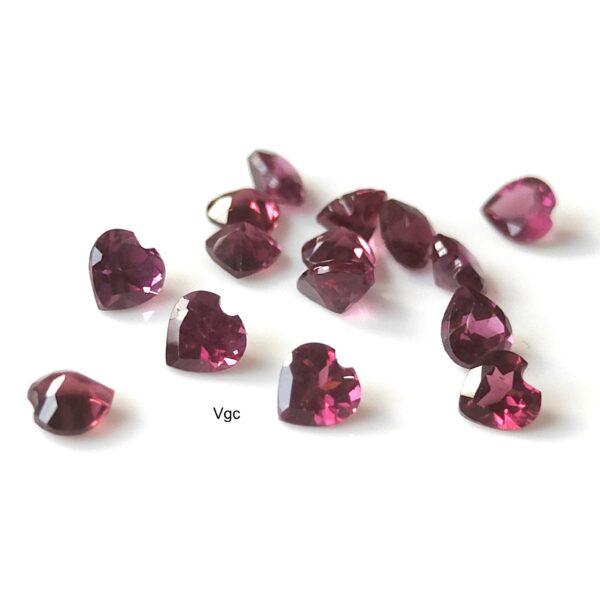 Natural Rhodolite Garnet 3 mm Heart Cut Faceted AAA Quality – Pink Garnet Faceted Heart 3mm