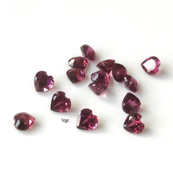 Natural Rhodolite Garnet 3 mm Heart Cut Faceted AAA Quality – Pink Garnet Faceted Heart 3mm