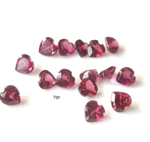 Natural Rhodolite Garnet 3 mm Heart Cut Faceted AAA Quality – Pink Garnet Faceted Heart 3mm