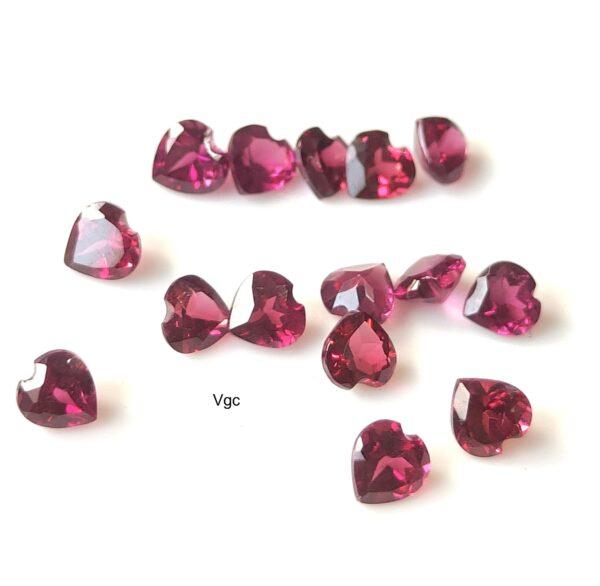 Natural Rhodolite Garnet 3 mm Heart Cut Faceted AAA Quality – Pink Garnet Faceted Heart 3mm