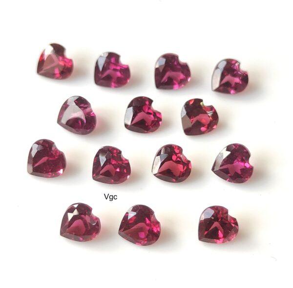 Natural Rhodolite Garnet 3 mm Heart Cut Faceted AAA Quality – Pink Garnet Faceted Heart 3mm