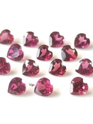 Natural Rhodolite Garnet 3 mm Heart Cut Faceted AAA Quality – Pink Garnet Faceted Heart 3mm