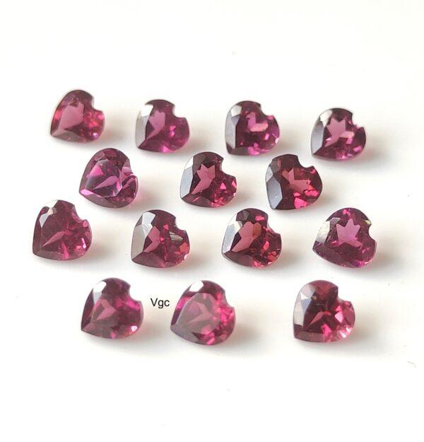 Natural Rhodolite Garnet 3 mm Heart Cut Faceted AAA Quality – Pink Garnet Faceted Heart 3mm