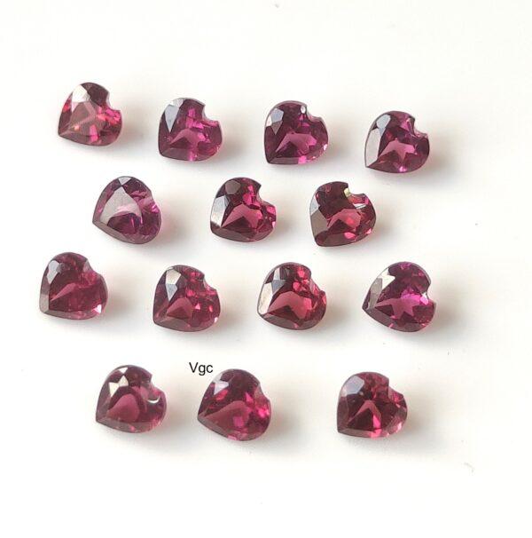 Natural Rhodolite Garnet 3 mm Heart Cut Faceted AAA Quality – Pink Garnet Faceted Heart 3mm