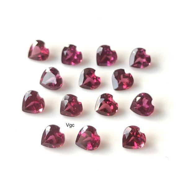 Natural Rhodolite Garnet 3 mm Heart Cut Faceted AAA Quality – Pink Garnet Faceted Heart 3mm