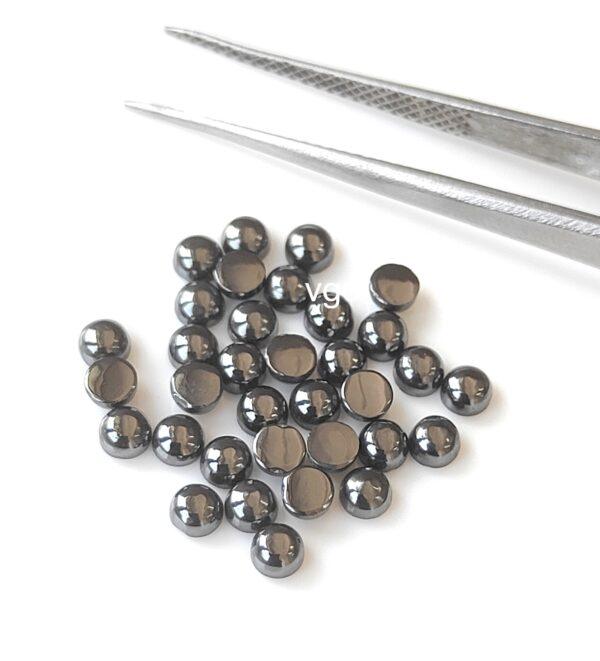 Natural Hematite 2 mm Round Cabochon – Hematite Round Cabochon 2mm