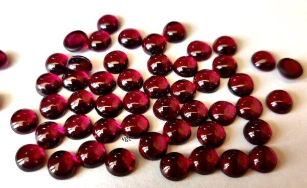 Natural Rhodolite Garnet 3 mm Round Cabochon AAA Quality – Pink Garnet Faceted Round 3mm