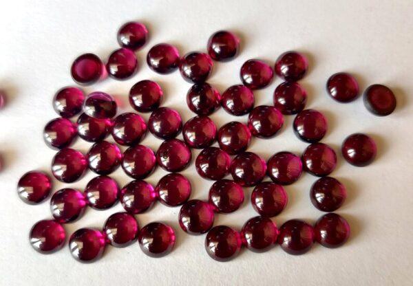 Natural Rhodolite Garnet 3 mm Round Cabochon AAA Quality – Pink Garnet Faceted Round 3mm