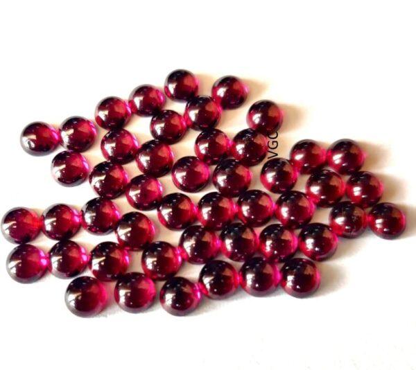 Natural Rhodolite Garnet 3 mm Round Cabochon AAA Quality – Pink Garnet Faceted Round 3mm