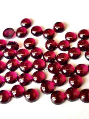 Natural Rhodolite Garnet 3 mm Round Cabochon AAA Quality – Pink Garnet Faceted Round 3mm