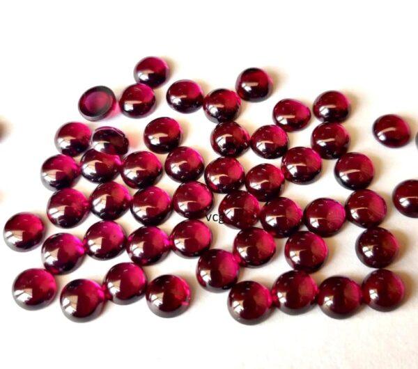 Natural Rhodolite Garnet 3 mm Round Cabochon AAA Quality – Pink Garnet Faceted Round 3mm