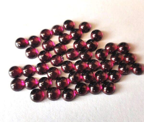 Natural Rhodolite Garnet 3 mm Round Cabochon AAA Quality – Pink Garnet Faceted Round 3mm