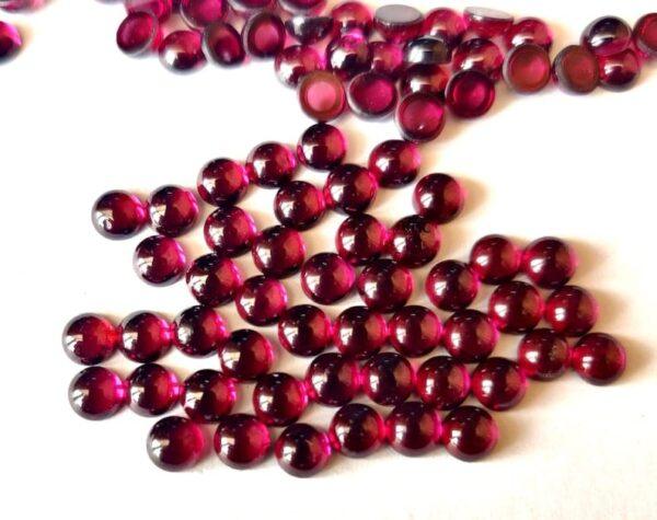 Natural Rhodolite Garnet 3 mm Round Cabochon AAA Quality – Pink Garnet Faceted Round 3mm