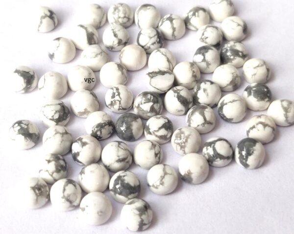 Natural Howlite 10 mm Round Cabochon – Howlite Round Cabochon 10mm