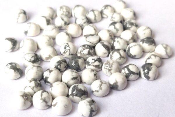 Natural Howlite 10 mm Round Cabochon – Howlite Round Cabochon 10mm