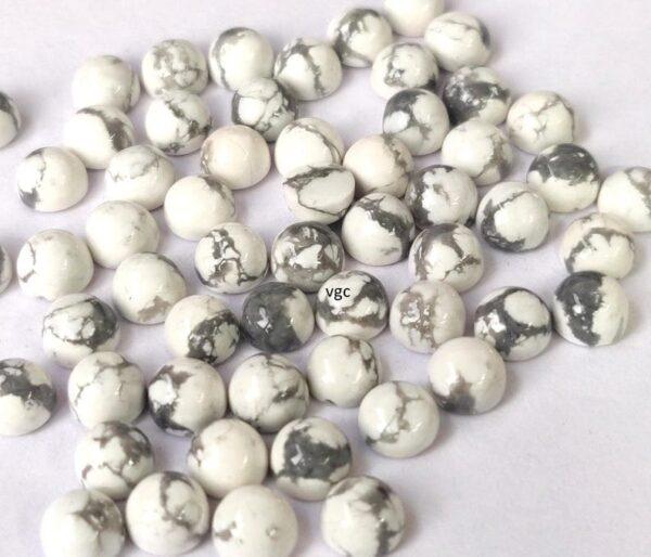Natural Howlite 10 mm Round Cabochon – Howlite Round Cabochon 10mm