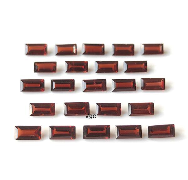 Natural Red Garnet 2×4 mm Baguette Cut Faceted AAA Quality – Red Garnet Faceted Baguette 2x4mm
