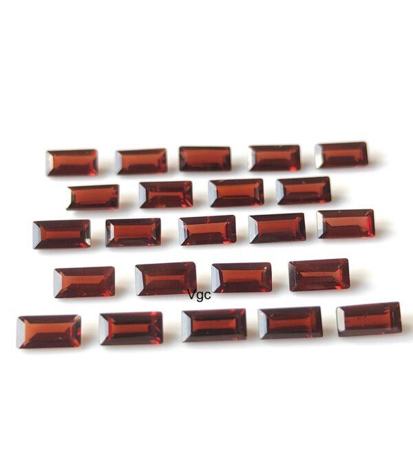 Natural Red Garnet 2×4 mm Baguette Cut Faceted AAA Quality – Red Garnet Faceted Baguette 2x4mm