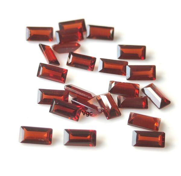 Natural Red Garnet 2×4 mm Baguette Cut Faceted AAA Quality – Red Garnet Faceted Baguette 2x4mm