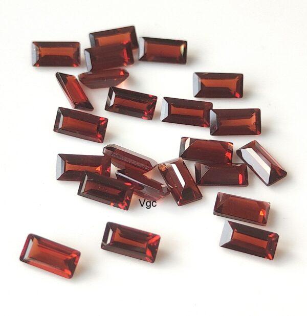 Natural Red Garnet 2×4 mm Baguette Cut Faceted AAA Quality – Red Garnet Faceted Baguette 2x4mm
