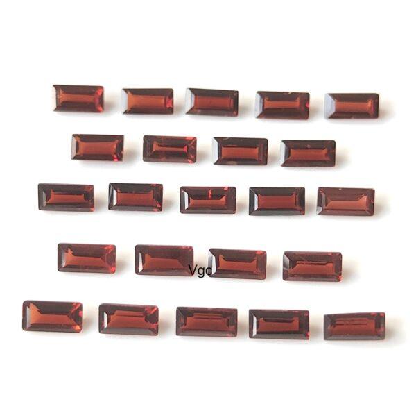 Natural Red Garnet 2×4 mm Baguette Cut Faceted AAA Quality – Red Garnet Faceted Baguette 2x4mm