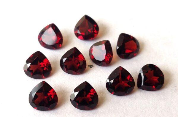 Natural Red Garnet 4mm Heart Cut Faceted AAA Quality – Red Garnet Faceted Heart 4mm
