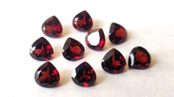 Natural Red Garnet 4mm Heart Cut Faceted AAA Quality – Red Garnet Faceted Heart 4mm