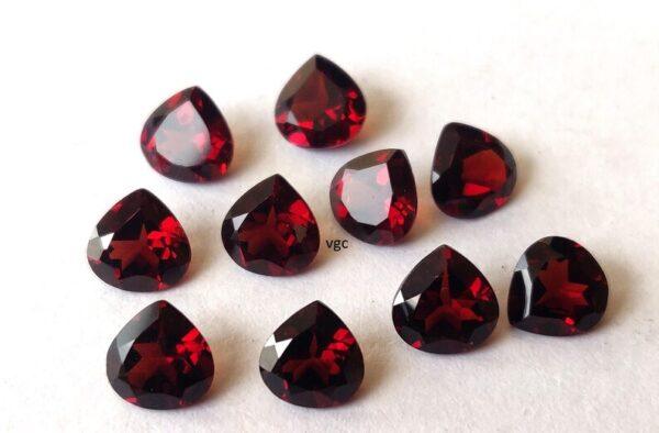 Natural Red Garnet 4mm Heart Cut Faceted AAA Quality – Red Garnet Faceted Heart 4mm