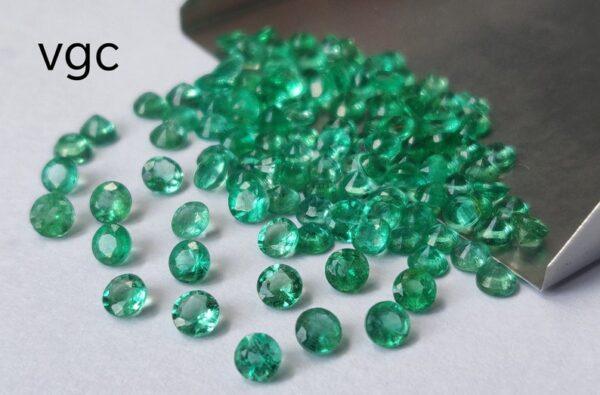 Natural Zambian Emerald Round Faceted Cut 4 mm Round – Zambian Emerald Round 4mm