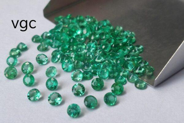 Natural Zambian Emerald Round Faceted Cut 4 mm Round – Zambian Emerald Round 4mm