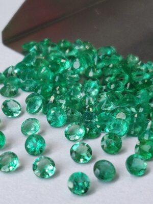 Natural Zambian Emerald Round Faceted Cut 5 mm Round – Zambian Emerald Round 5mm