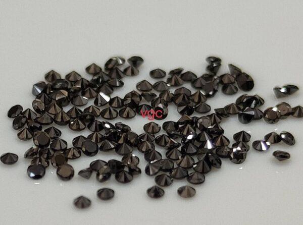 Natural Black Diamond Brilliant Cut 4 mm Round – Black Color Diamond 4mm